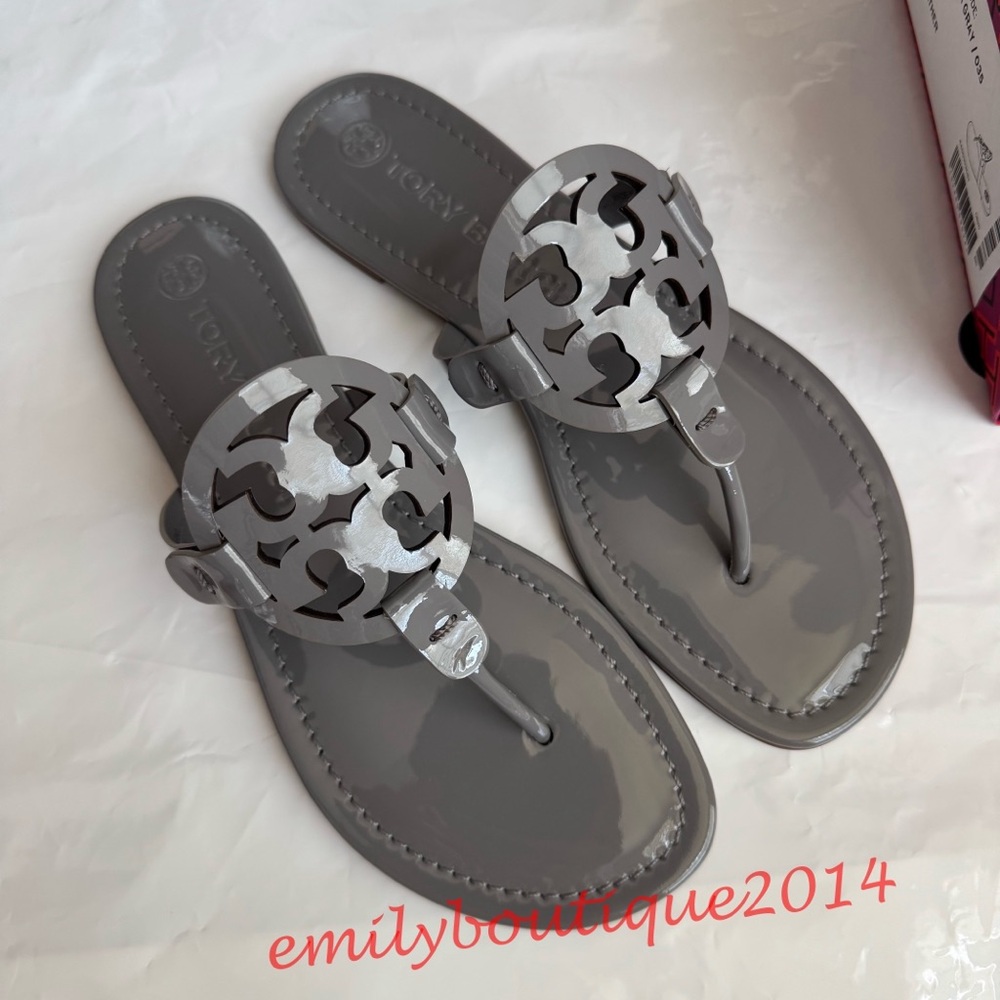 Tory Burch Metallic Gray Sandals